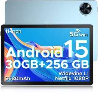 DOOGEE U11 Pro Tablette Android 15,Tablette 11"+90Hz 30Go+256Go Batterie 8580mAh,T7200 13MP Caméra,Tablette Tactile 1080P,Blauw