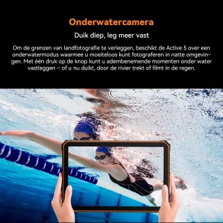Blackview Active 5 - Tablet - Met Toetsenbord - 24GB RAM - 128GB ROM - Dual 4G SIM+WiFi - 8.68 inch - 6600mAh - Octa Core - Android 15 Bluetooth 5.2 - NFC - OTG - Zwart
