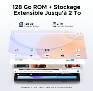 Doogee U10 -tablet met toetsenbord Android Mouse 15 10 "+ IPS HD 4GB RAM+ 128GB ROM (2TB TF) WiFi 6 WideVine L1 Batterij 5060mAh,Paars