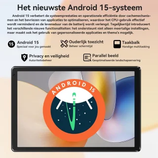 Hotlight C107 - Android 15 Tablet - 10.1 inch - 24(4+20)GB RAM/128GB ROM– 5000mAh - Zwart