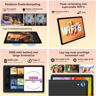 Hotlight C107 - Android 15 Tablet - 10.1 inch - 24(4+20)GB RAM/128GB ROM– 5000mAh - Zwart