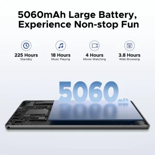 Doogee U10 Tablette Tactiele Android 15 4GB RAM+ 128GB ROM (2TB TF) 10 "+ IPS HD 2.0 GHz WIFI-6 Batterij 5060mah 8mp+ 5mp,Grijs