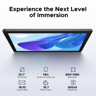 Doogee U10 Tablette Tactiele Android 15 4GB RAM+ 128GB ROM (2TB TF) 10 "+ IPS HD 2.0 GHz WIFI-6 Batterij 5060mah 8mp+ 5mp,Grijs