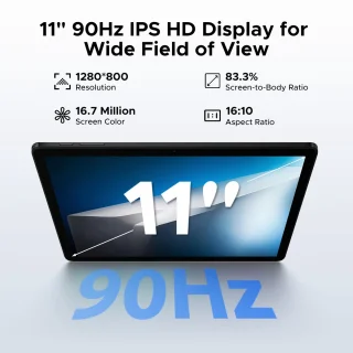 DOOGEE Tablet A9+ 11"+90Hz Android 15 stylus 4 GB+64 GB Batterij 8580 mAh Unisoc T7200 5G WiFi HD IPS-scherm Face ID,Zwart