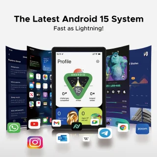 DOOGEE T10W Tablet 10,1" Batterij 8000mAh TUV low blue light-certificering Android 15 Twee simkaarten 9GB RAM + 128GB ROM Face ID,Blauw