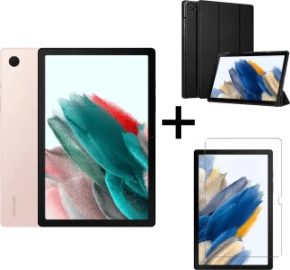 Samsung Galaxy Tab A8 (2021) - 64GB - Wifi - 10.5 inch - Pink Gold + Tri-fold smart hoes + Screenprotector tempered glass