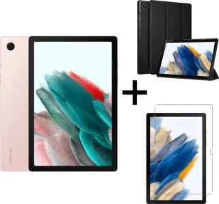 Samsung Galaxy Tab A8 (2021) - 64GB - Wifi - 10.5 inch - Pink Gold + Tri-fold smart hoes + Screenprotector tempered glass