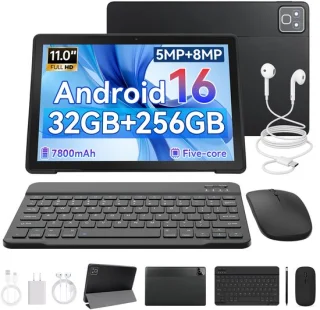 11 inch Android 16 Tablet - 32GB RAM / 256GB - Zwart
