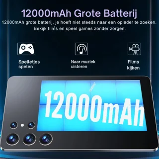 2025 10,36-Inch Android Tablet 16GB RAM 1TB ROM Zwart