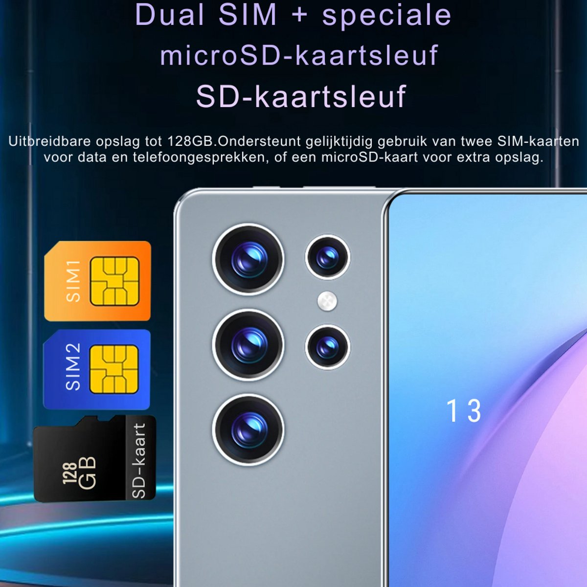 2025 10,36-Inch Android Tablet 16GB RAM 1TB ROM Zwart