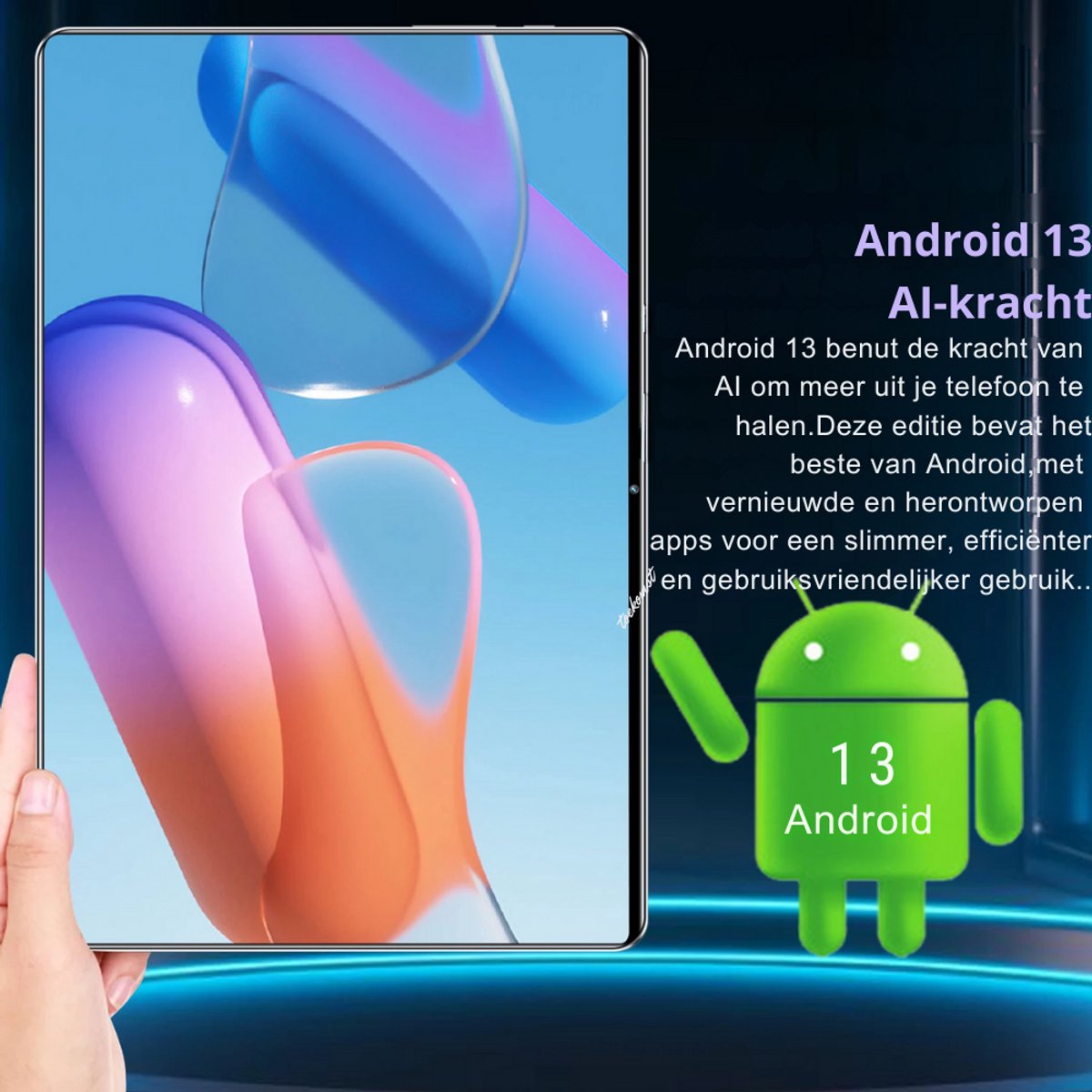 2025 10,36-Inch Android Tablet 16GB RAM 1TB ROM Zwart
