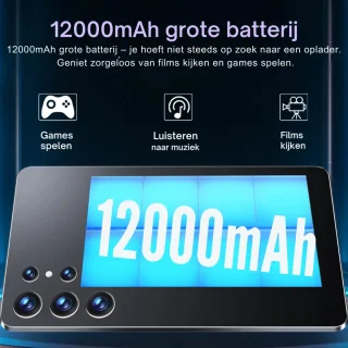 2025 Tablet 10,36 Inch 5G 12GB RAM 256GB Blauw