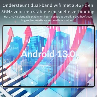 5G 10,36 Inch Android Tablet 16GB RAM 1TB ROM Dual Sim Blauw