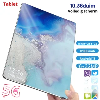 5G Tablet 10,36 Inch Android 12GB RAM 256GB ROM Blauw