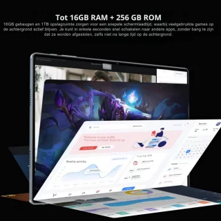5G Tablet 10,36 Inch Android 12GB RAM 256GB ROM Blauw