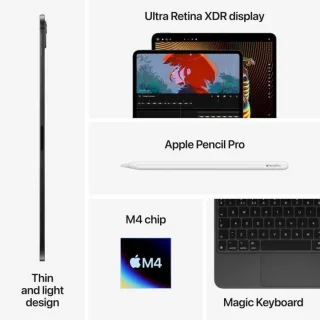 Apple iPad Pro 11 inch (2024) 7e generatie Zilver 2TB WiFi Nanotextuur Glas