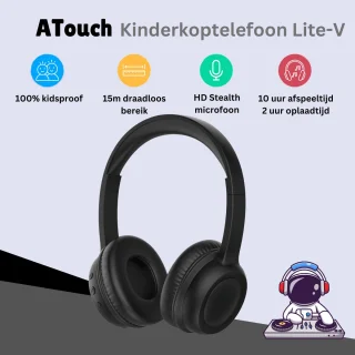 ATouch Tab 10 Plus Combipakket Kindertablet + Koptelefoon 64GB Zwart