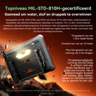 Blackview Active 10 Pro 5G Outdoor Tablet 11 inch 36GB 256GB Oranje