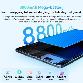 Blackview MEGA 3 Tablet 12.1" 36GB 256GB Blauw