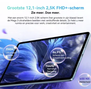 Blackview MEGA 3 Tablet 12.1 inch 36GB RAM 256GB ROM Grijs