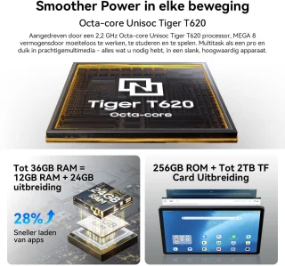 Blackview MEGA 8 13 inch Android 15 Tablet 36GB+256GB Blauw