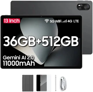 Blackview MEGA 8 13 inch Android 15 Tablet 36GB+512GB Grijs