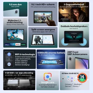Blackview Tab 70 WiFi 10.1 inch 64GB Blauw
