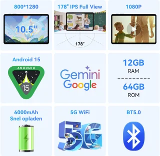 Blackview Tabwee Oscal T80 10,5" Tablet Grijs