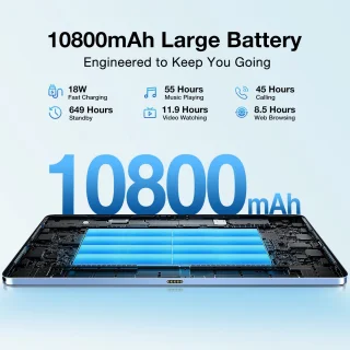 Doogee T40 Tablet met toetsenbord - Grijs