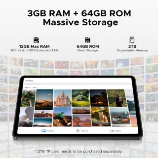 DOOGEE Tab A9 Android-tablet 10-inch Zwart
