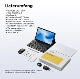 DOOGEE U12 Android-tablet met toetsenbord