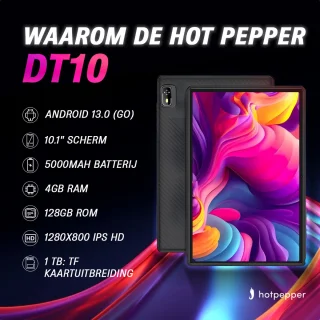 Hot Pepper DT10 Android Tablet 10 Inch 4GB 128GB