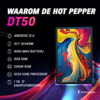 Hot Pepper DT50 Tablet 10.95" Full-HD 8GB RAM 256GB Magnetisch Toetsenbord