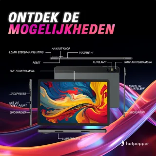 Hot Pepper DT50 Tablet 10.95" Full-HD 8GB RAM 256GB Magnetisch Toetsenbord