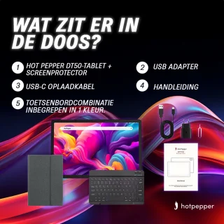 Hot Pepper DT50 Tablet 10.95" Full-HD 8GB RAM 256GB Magnetisch Toetsenbord
