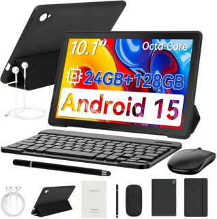 Kindertablet 10,1 inch Android 15 Zwart