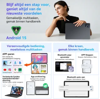 KINGRID Blackview W90 11 inch Tablet PC 24GB 256GB 4G Grijs