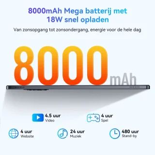 KINGRID Blackview W90 11 inch Tablet PC 24GB 256GB 4G Grijs