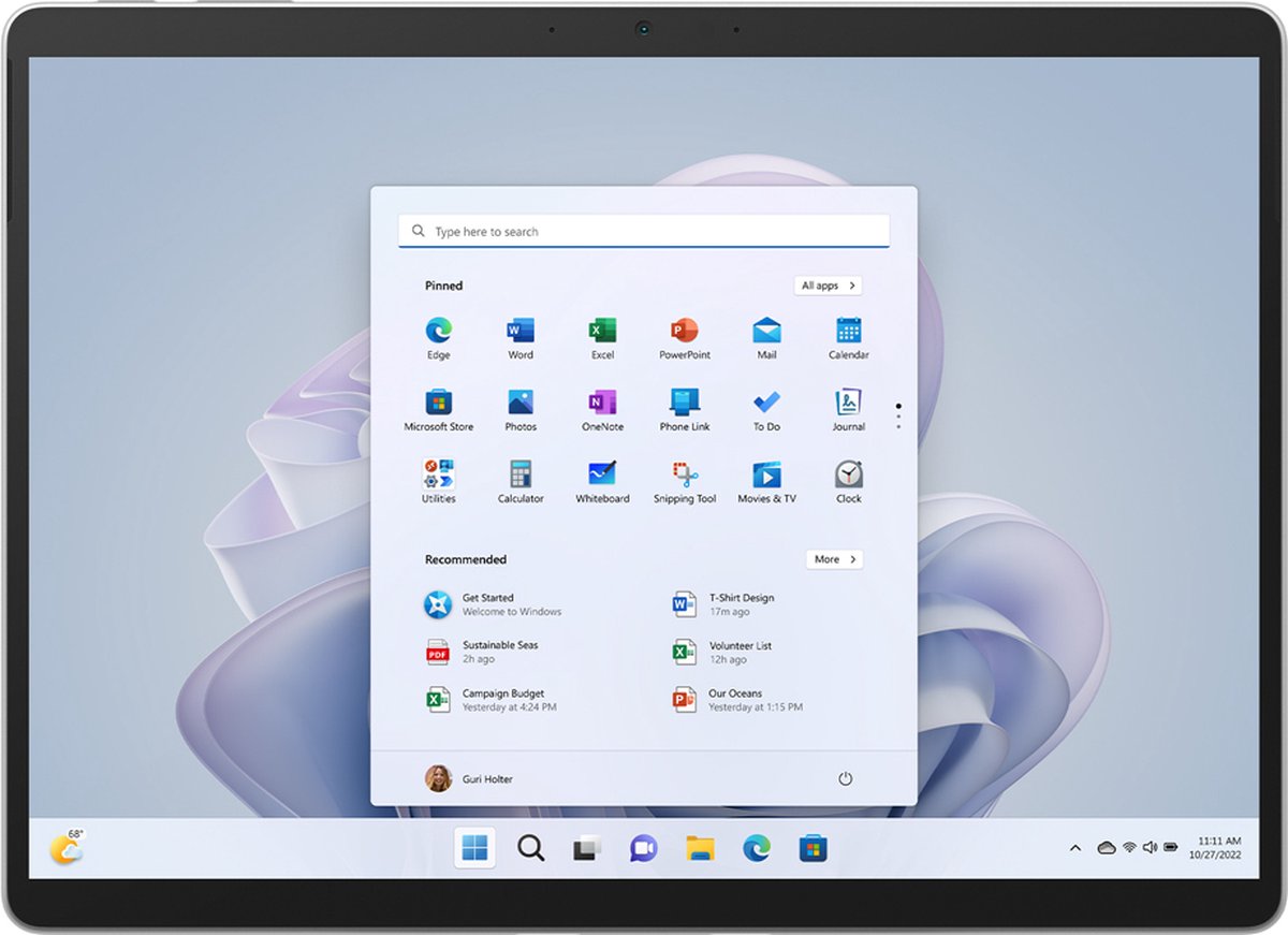 De Microsoft Surface Pro 9 i7 16GB 1TB Wi-Fi 6E 13" Platina in één oogopslag