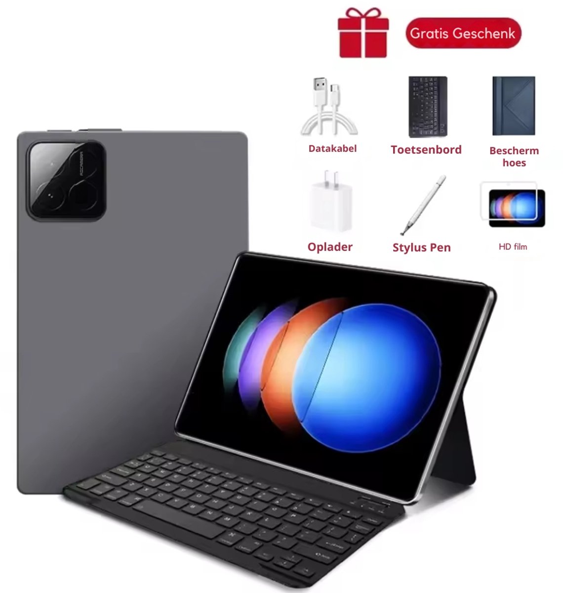De Mookes Tablet Android 11 Inch 16GB 1TB 5G Grey in één oogopslag