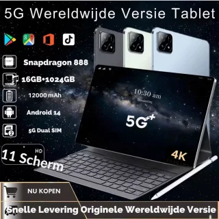 Mookes Tablet Android 11 Inch 16GB 1TB 5G Grey