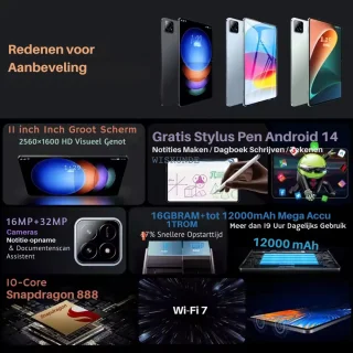Mookes Tablet Android 11 Inch 16GB 1TB 5G Grey