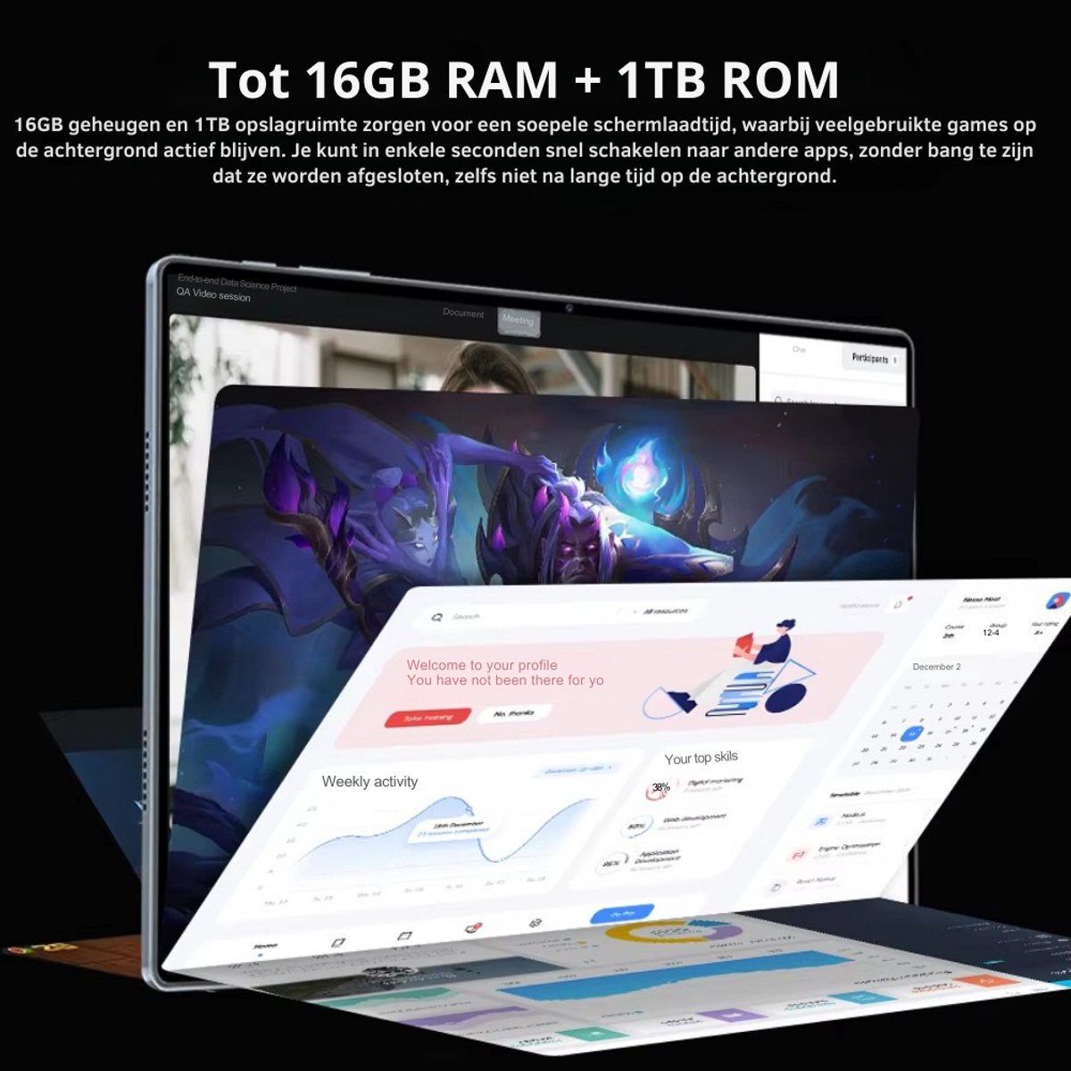 Wat vinden we goed aan de Nieuwe 5G Tablet 10,36 Inch 16GB RAM 1TB ROM Dual Sim Goud