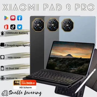 Pad 8 Pro 11" Android Tablet 16GB 1TB 5G Zwart
