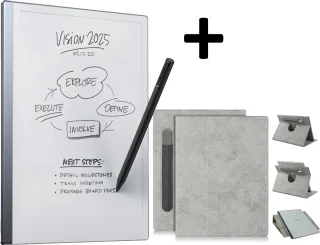 reMarkable 2 tablet met Marker Plus en draaibare grijze hoes