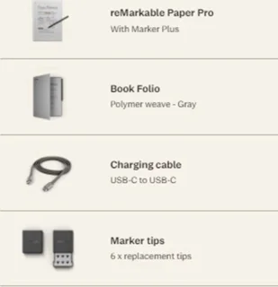 reMarkable Paper Pro digitaal notitieblok met Marker Plus en hoes