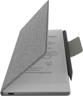 De reMarkable Paper Pro Move schrijftablet met Marker Plus en grijze hoes in één oogopslag