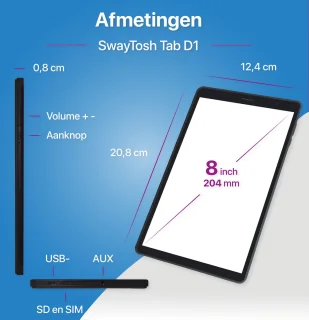 SwayTosh Tab D1 PRO 7 inch 4G Tablet 128GB Android 13