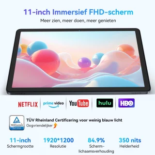 TABWEE Oscal Blackview W90 Tablet 11" FHD 24GB RAM 256GB ROM Grijs