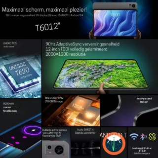 Teclast T60 12 Inch Android Tablet 20GB RAM 256GB 4G LTE
